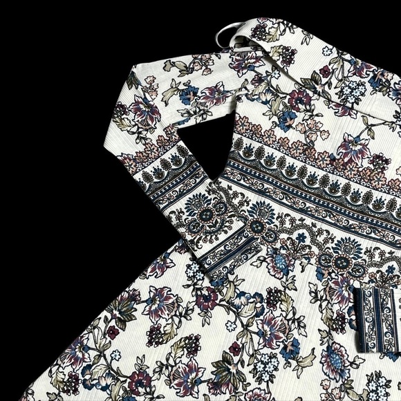 Altar’d State Cream Bohemian Long Sleeve Mini Dress S - Picture 9 of 10